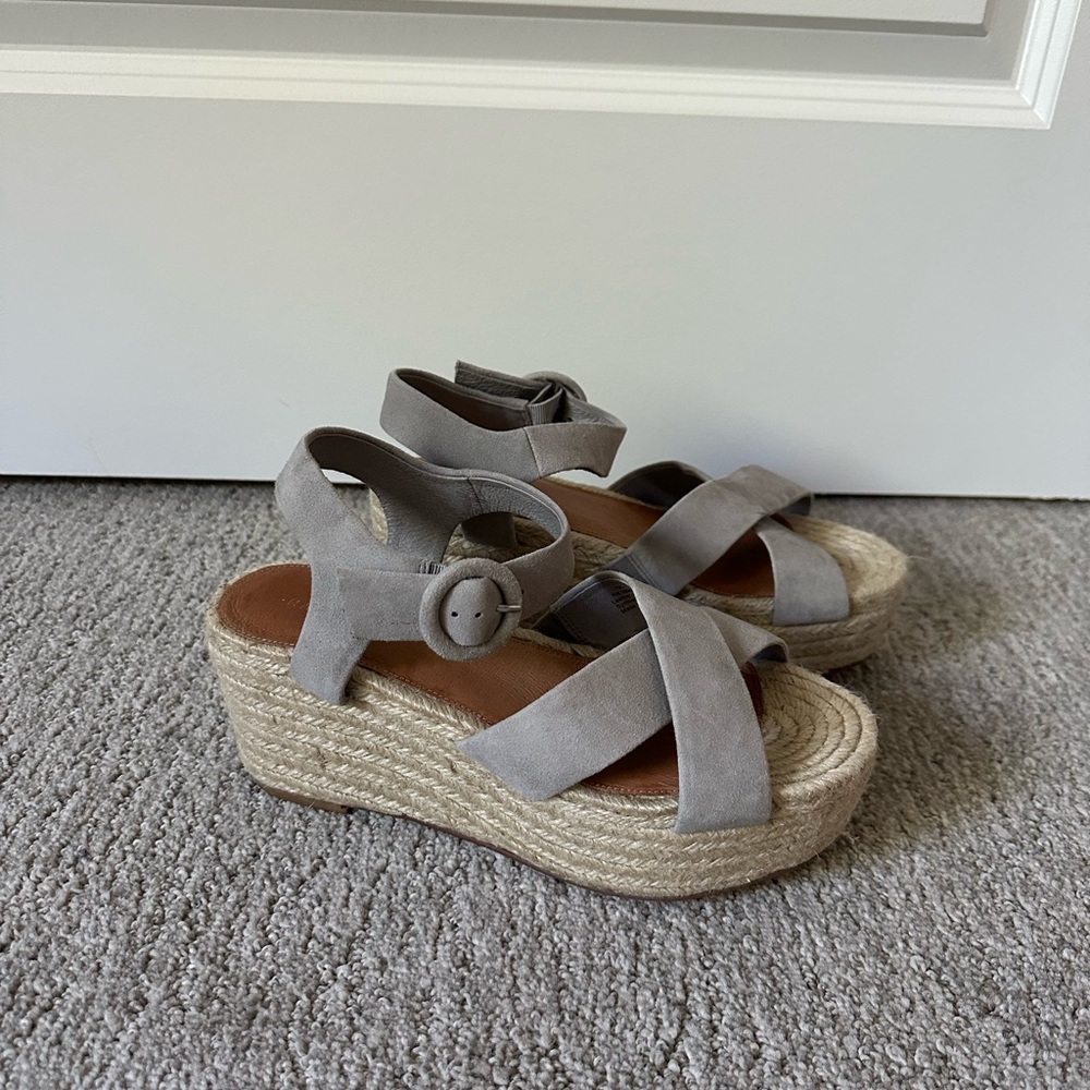 Halogen Gray Espadrille Wedge Sandals